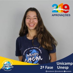 Parabéns Ana Júlia pelas aprovações para a 2ª fase da UNESP - Universidade Estadual Paulista e Unicamp - Campinas-Sp